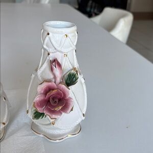 Floral Ceramic Vase and Box Set